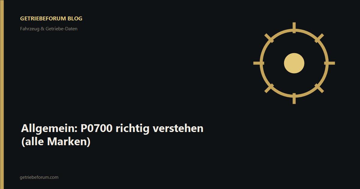 Allgemein: P0700 richtig verstehen (alle Marken)