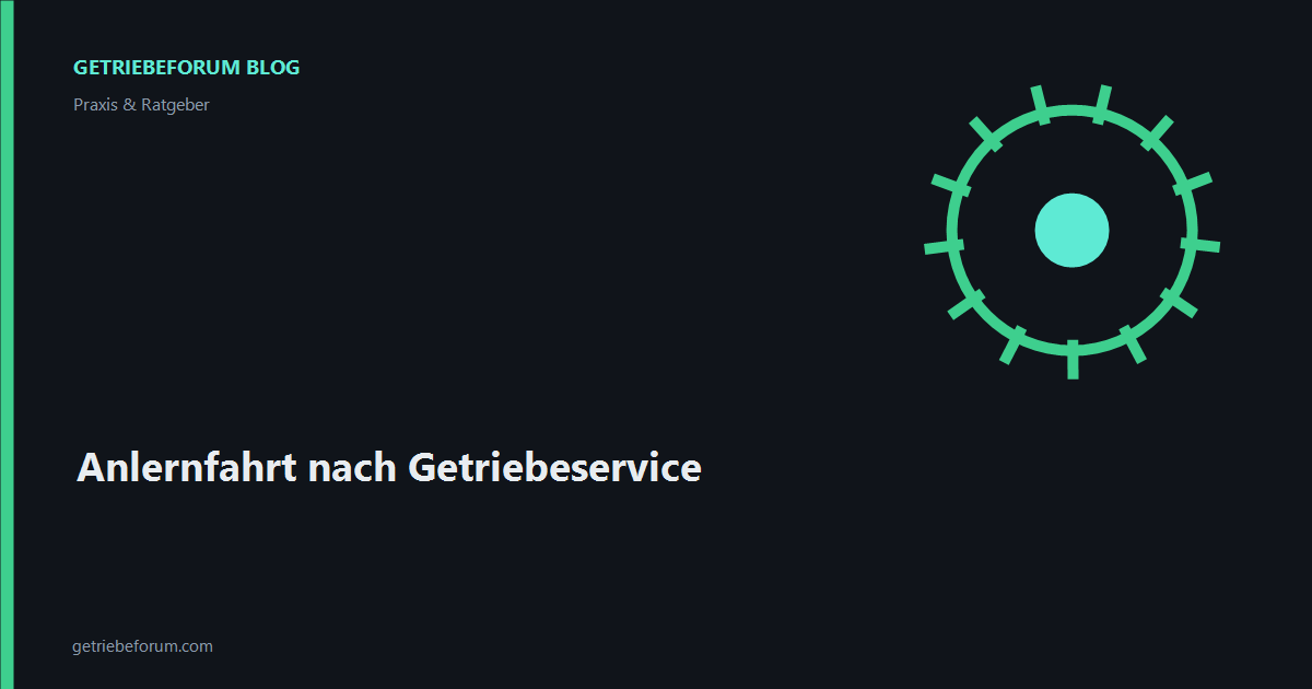 Anlernfahrt nach Getriebeservice