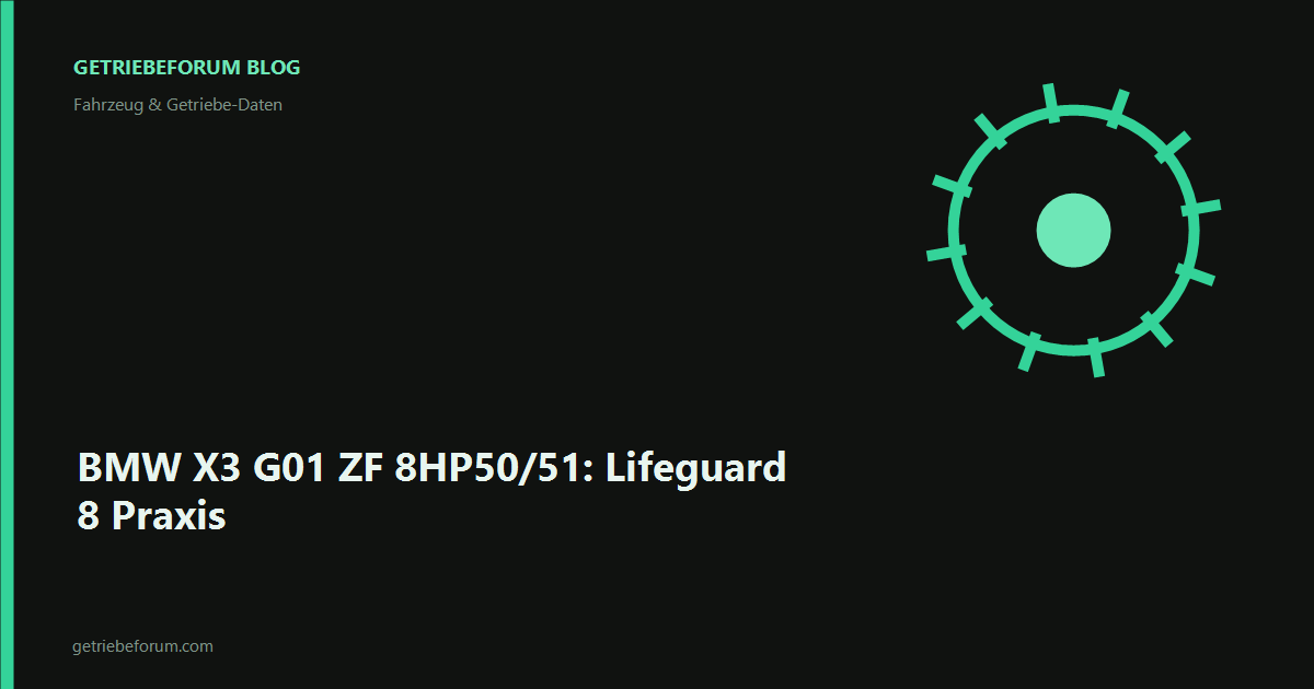 BMW X3 G01 ZF 8HP50/51: Lifeguard 8 Praxis