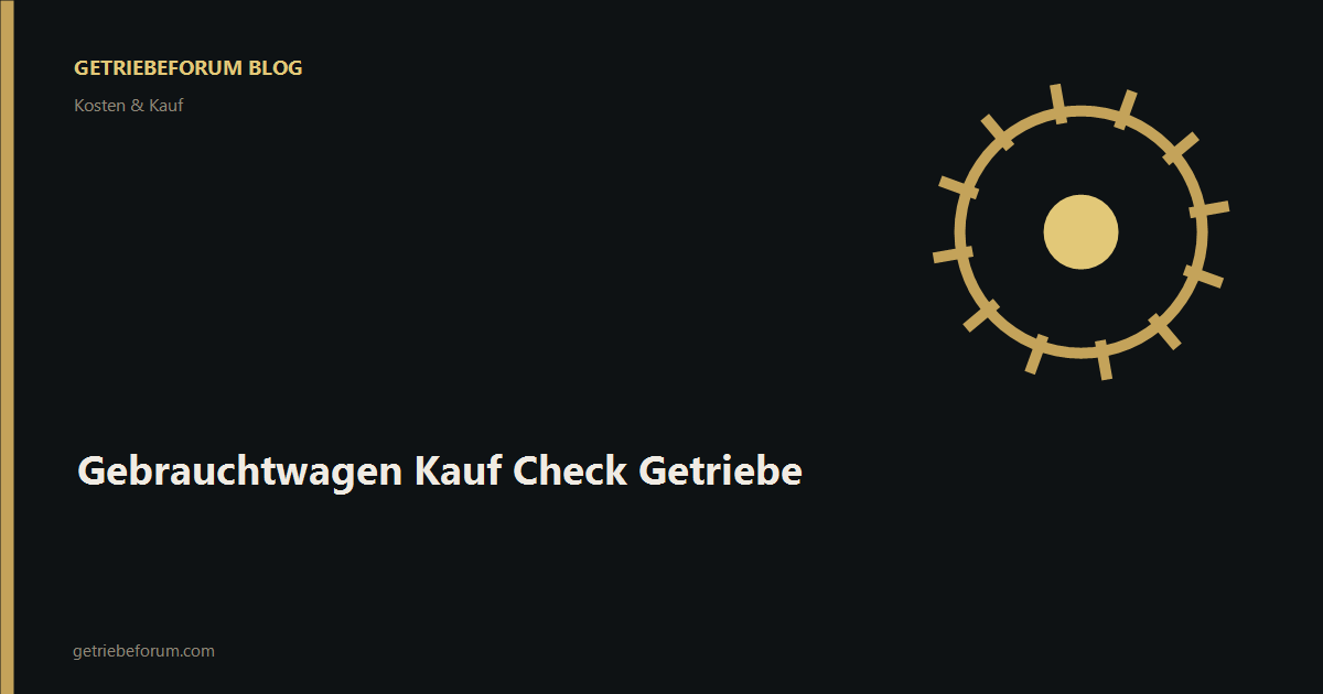Gebrauchtwagen Kauf Check Getriebe