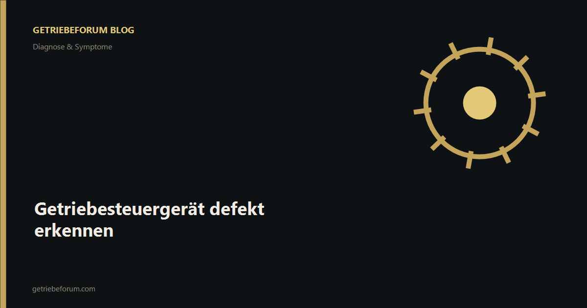Getriebesteuergerät defekt erkennen