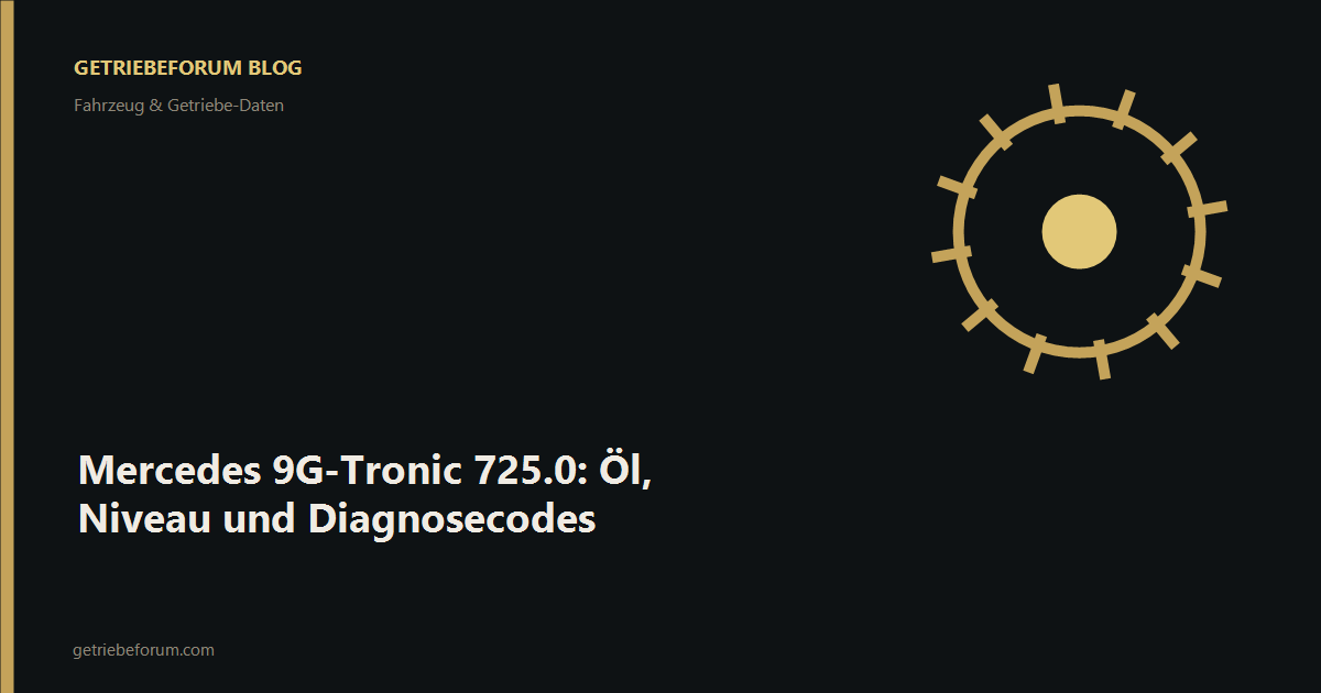 Mercedes 9G-Tronic 725.0: Öl, Niveau und Diagnosecodes