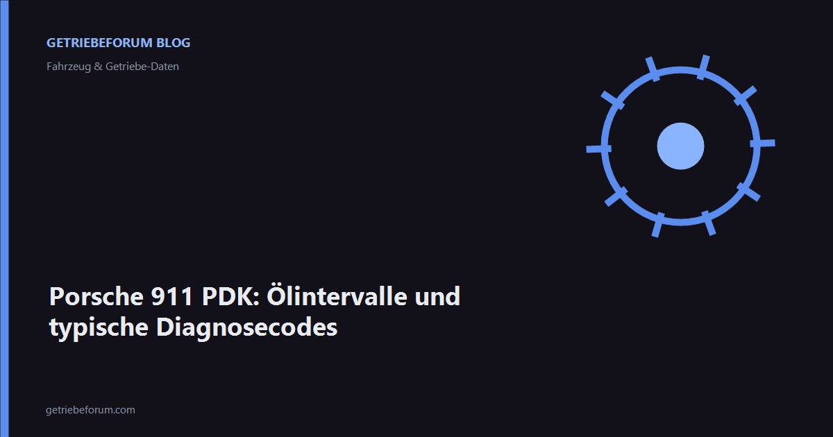 Porsche 911 PDK: Ölintervalle und typische Diagnosecodes