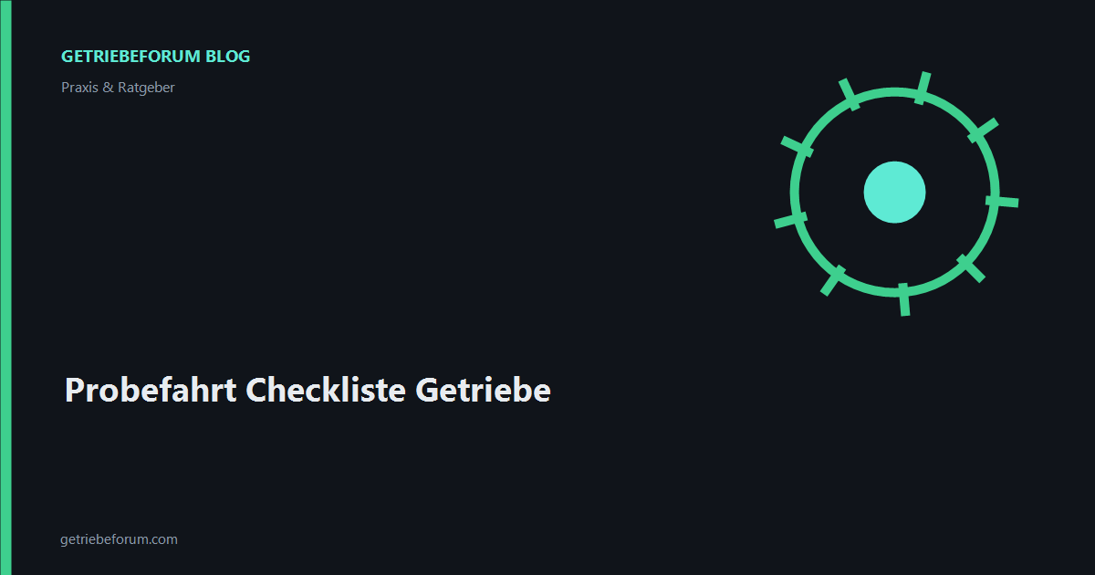 Probefahrt Checkliste Getriebe