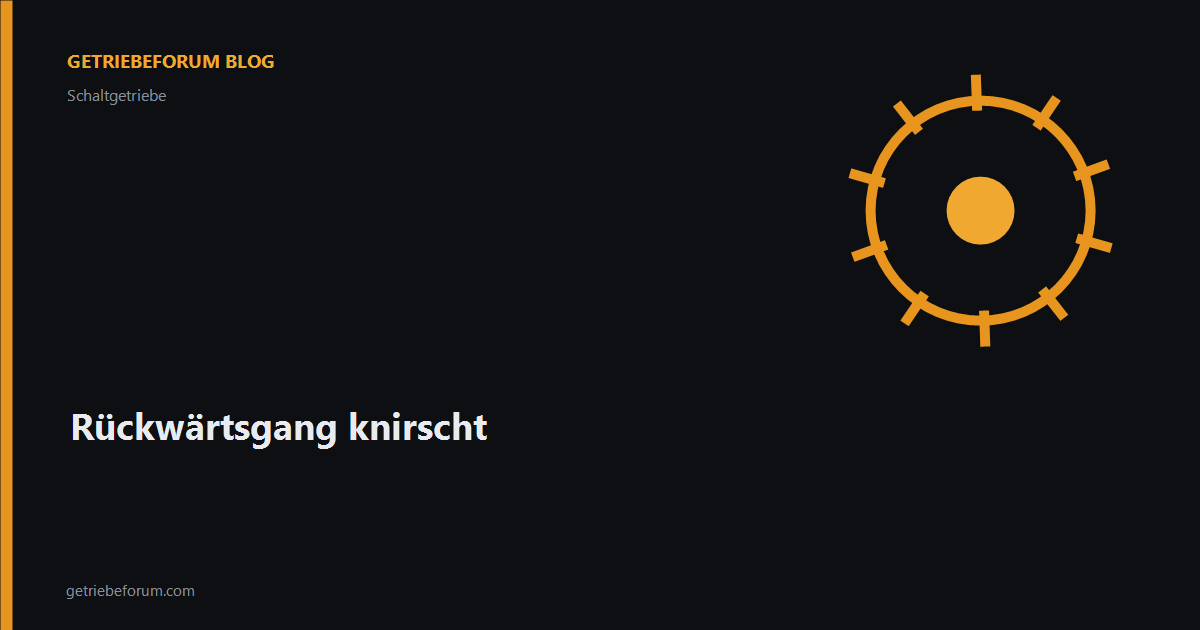 Rückwärtsgang knirscht