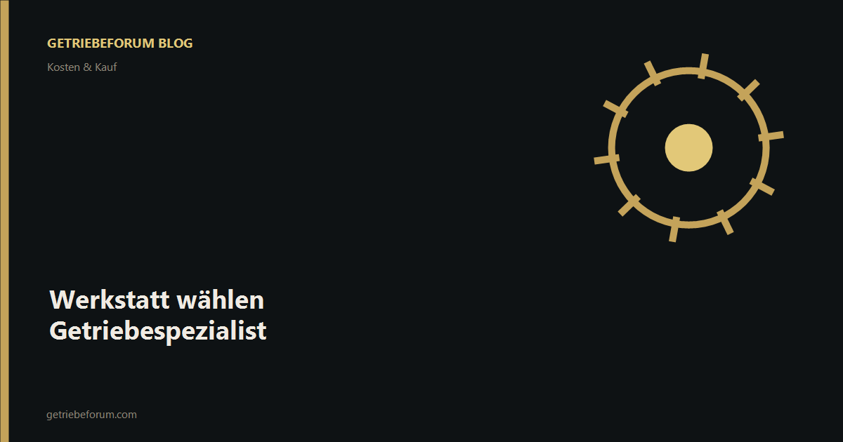 Werkstatt wählen Getriebespezialist